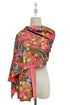 Pretty Paisley Floral Print Wool Frayed Scarf