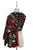 Safflower, Poppy & Berry Print Wool Frayed Scarf