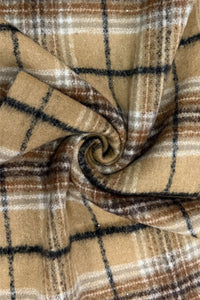 Silver Glitter Check Tassel Scarf