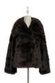 Oversized Lapel Faux Fur Sleeved Jacket