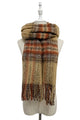 Woven Check Tassel Scarf