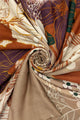 Beautiful Lily Flower Border Print Frayed Scarf