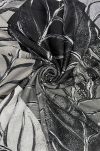 Layered Leaf Block Colour Print Frayed Scarf