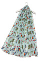 Robin & Berry Print Frayed Scarf