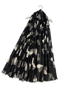 Leopard and Zebra Love Heart Print Frayed Scarf