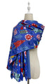 Scandi Style Christmas Tree Print Wool Frayed Scarf