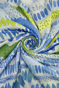 Vibrant Tribal Metallic Thread Frayed Scarf