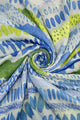 Vibrant Tribal Metallic Thread Frayed Scarf