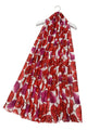 Intertwined Poppy Print Frayed Scarf