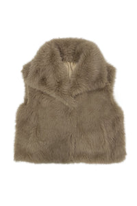 Oversized Lapel Faux Fur Gilet