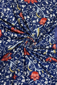 'Medway' Impressionist Print Wool Frayed Scarf