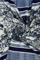 Tranquil Garden Print Wool Frayed Scarf