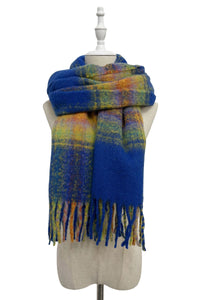 Woven Check Tassel Scarf