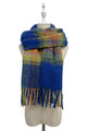 Woven Check Tassel Scarf