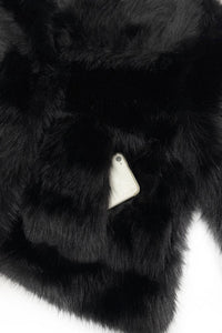Oversized Lapel Faux Fur Sleeved Jacket