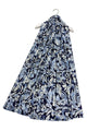 Decorative Leaf Floral Print Wool Frayed Scarf