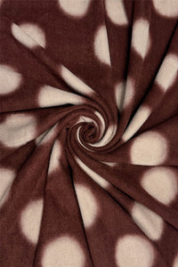 Bold Polka Dot Print Wool Frayed Scarf