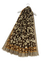 Leopard Print Heart Foiled Frayed Scarf
