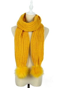 Pom Pom Knitted Scarf