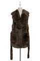 Faux Fur Long Gilet with Belt