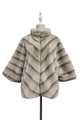 Chevron Faux Fur Sleeved Jacket