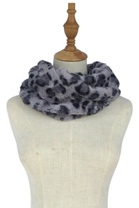 Soft Furry Leopard Print Snood - Fashion Scarf World