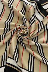 Silk Style Fashion Stripe Square Scarf
