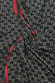 Letter Print With Red & Green Stripe Scarf