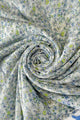Detailed Flowers Print Tassel Scarf