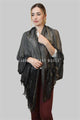 Gold & Silver Metallic Stripe Frayed Scarf - Fashion Scarf World