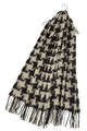 Bold Houndstooth Print Soft Tassel Scarf