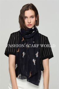 Cute Greyhound Dog Print Scarf - Fashion Scarf World