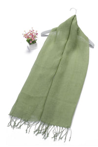 Versatile Classic Plain Tassel Linen Scarf - Fashion Scarf World