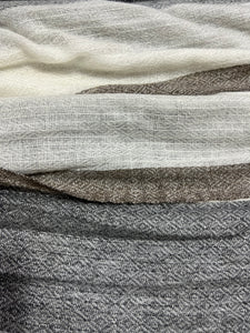Wide Block Stripe Pure Cashmere Scarf