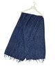 Plain Colour Wool Tassel Scarf - Navy Blue