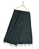 Plain Colour Wool Tassel Scarf - Charcoal