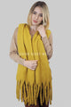 Soft Plain Tassel Blanket Wrap - Fashion Scarf World