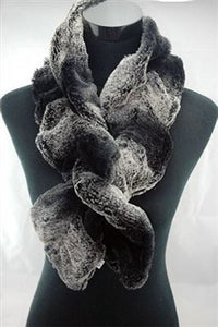 Two Tone Faux Fur Scarf (Wide) - Fashion Scarf World