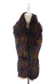 Long Multi Colour Faux Fur Collar - Black/Purple/Blue - Fashion Scarf World