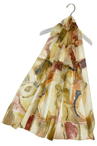 Oil Pastel Fruit Print Chiffon Scarf - Fashion Scarf World