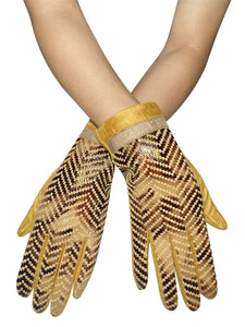 Luxe Snakeskin Print Touchscreen Gloves