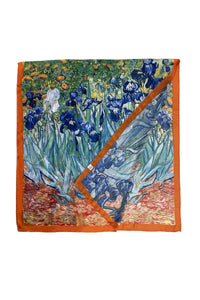 Van Gogh Irises Art Impressionist Print Silk Scarf