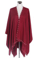 Pearl Bead Border Poncho Wrap - Fashion Scarf World