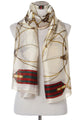 Elegant Tassel & Buckle Print Silk Scarf - Fashion Scarf World