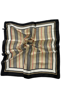 Silk Style Fashion Stripe Square Scarf
