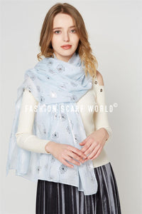 Silver Dandelion Print Cotton Scarf - Fashion Scarf World