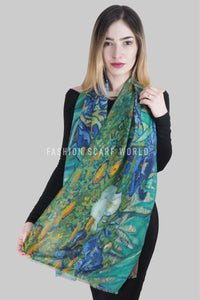 Van Gogh Irises Print Frayed Scarf - Fashion Scarf World