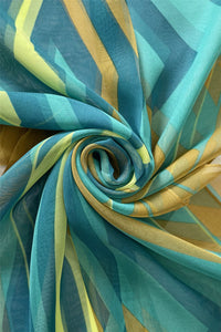 Vibrant Zigzag Print Chiffon Scarf