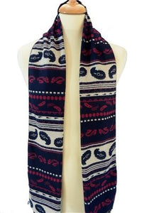 Reversible Paisley Print Frayed Silk Men's Scarf - Fashion Scarf World