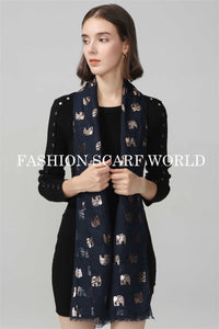 Rose Gold Elephant Frayed Scarf